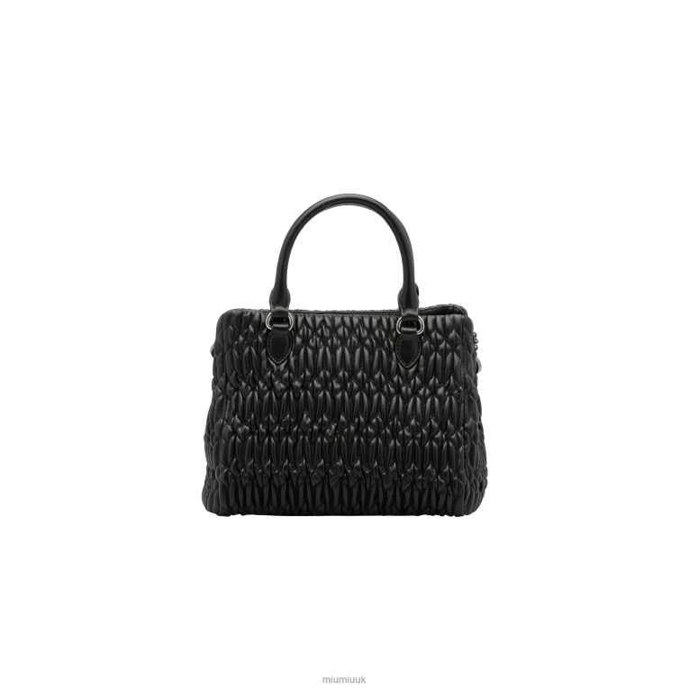 Collection Crystal Cloque Nappa Leather Handbag Miu Miu XH28Z158 Black