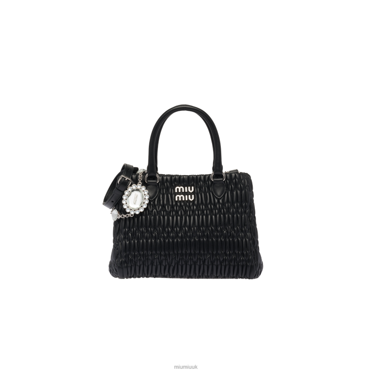 Collection Crystal Nappa Leather And Crystal Handbag Miu Miu XH28Z152 Black