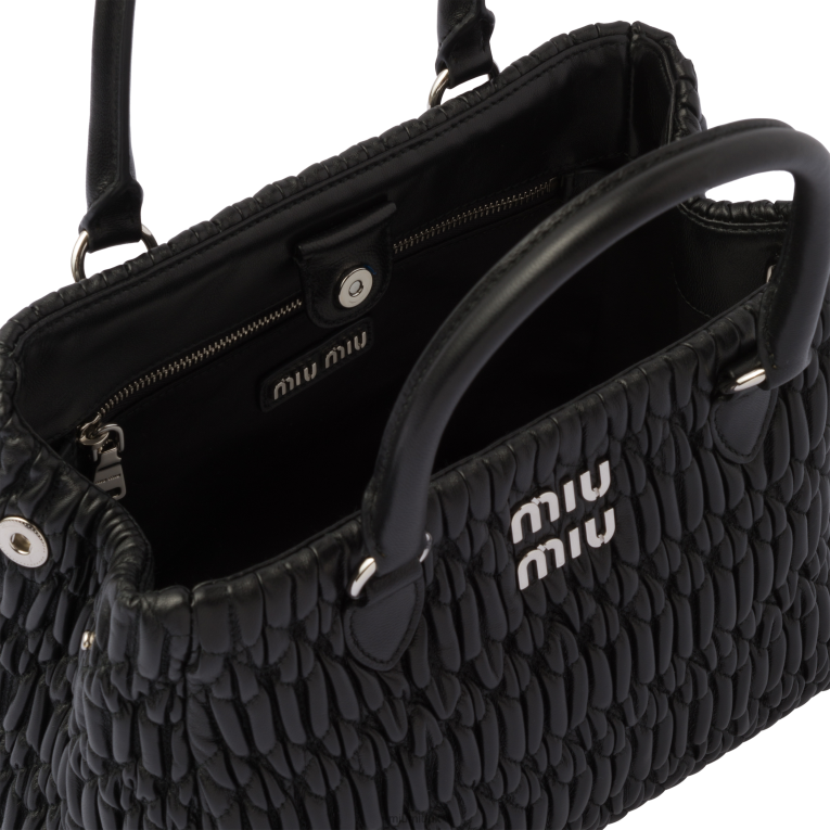 Collection Crystal Nappa Leather And Crystal Handbag Miu Miu XH28Z152 Black