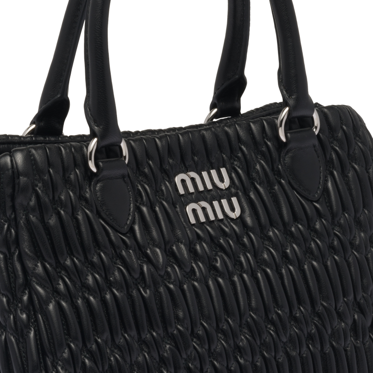 Collection Crystal Nappa Leather And Crystal Handbag Miu Miu XH28Z152 Black