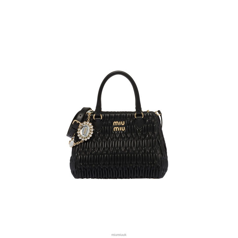 Collection Crystal Nappa Leather And Crystal Handbag Miu Miu XH28Z153 Black