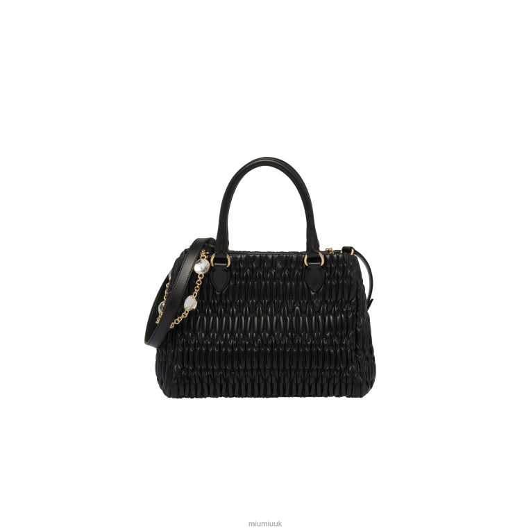 Collection Crystal Nappa Leather And Crystal Handbag Miu Miu XH28Z153 Black