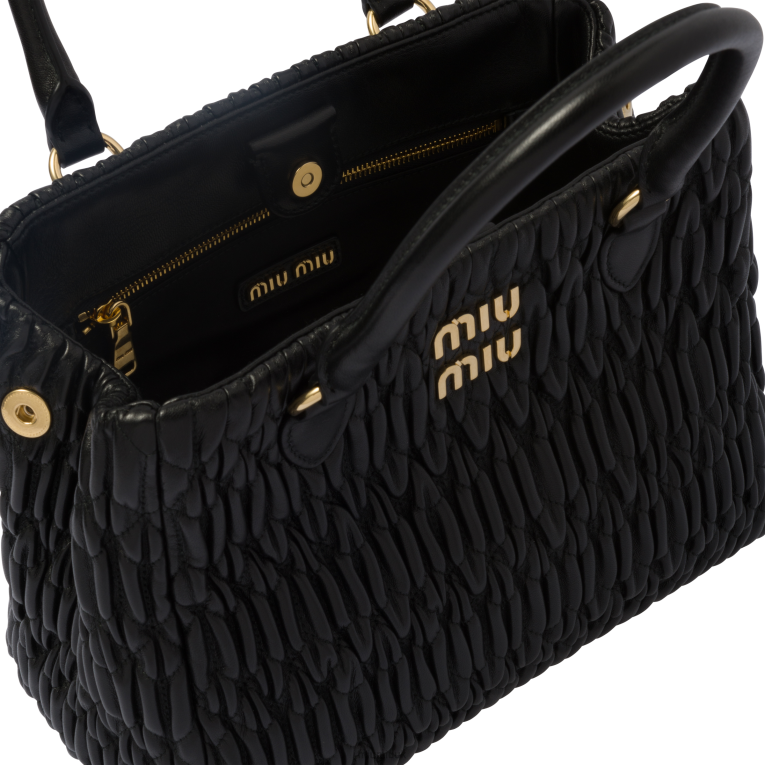Collection Crystal Nappa Leather And Crystal Handbag Miu Miu XH28Z153 Black