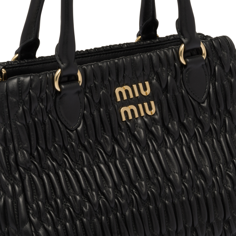 Collection Crystal Nappa Leather And Crystal Handbag Miu Miu XH28Z153 Black