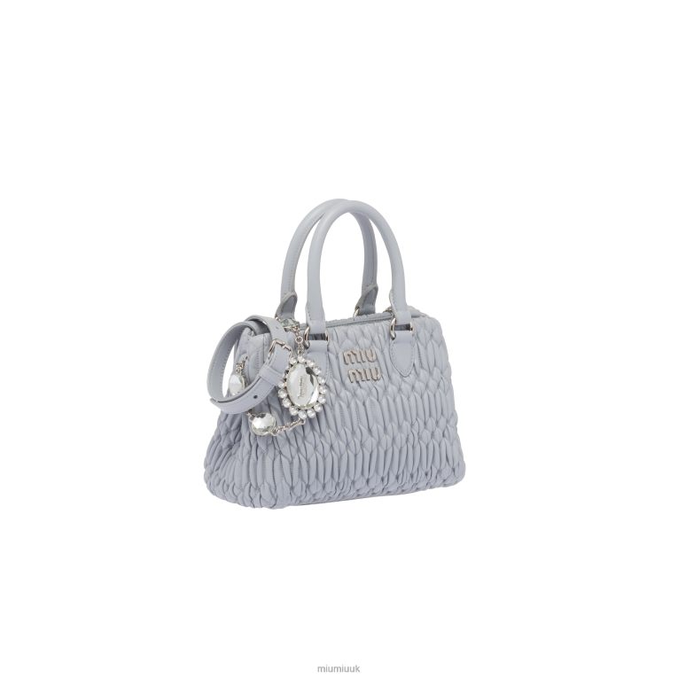 Collection Crystal Nappa Leather Handbag Miu Miu XH28Z155 Cornflower