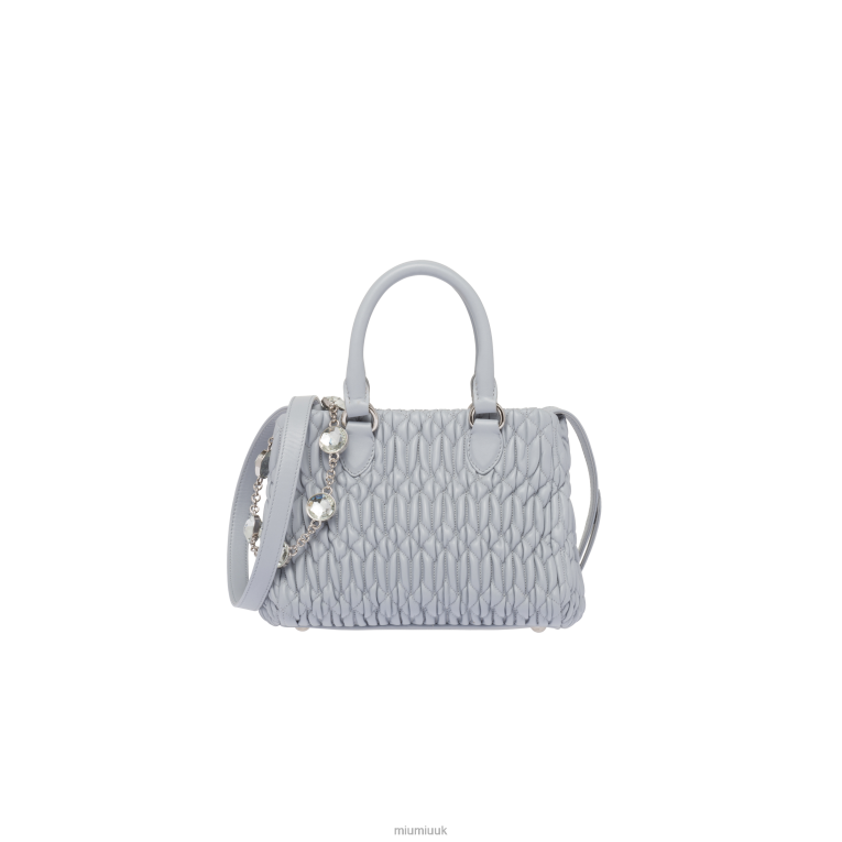 Collection Crystal Nappa Leather Handbag Miu Miu XH28Z155 Cornflower