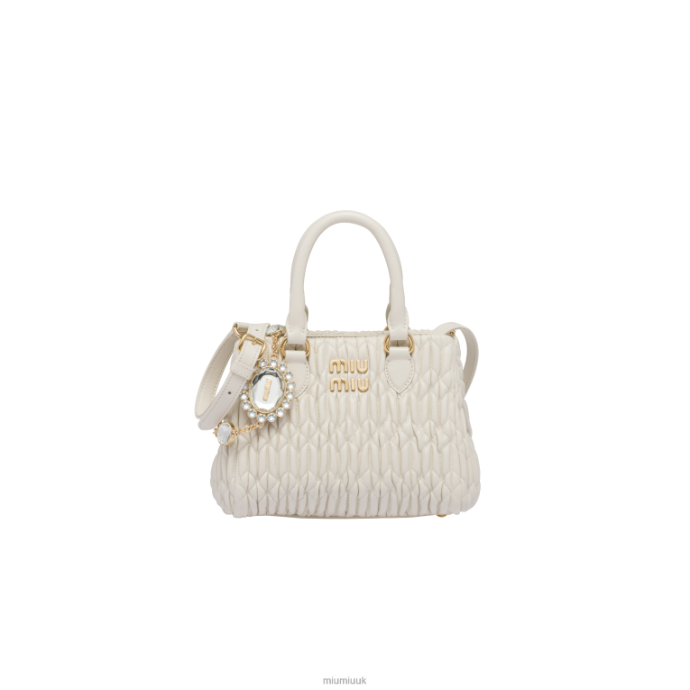 Collection Crystal Nappa Leather Handbag Miu Miu XH28Z156 White