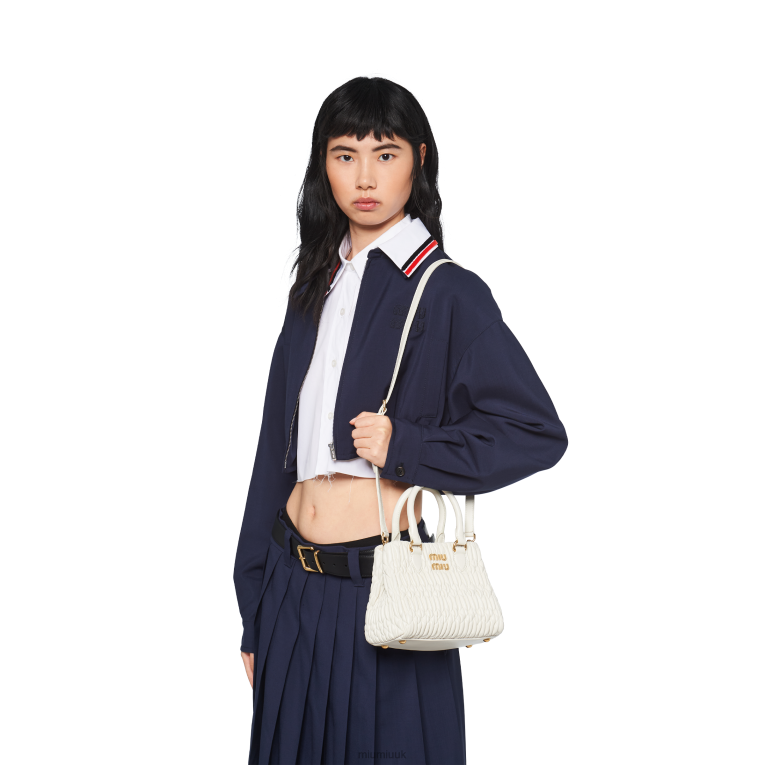 Collection Crystal Nappa Leather Handbag Miu Miu XH28Z156 White