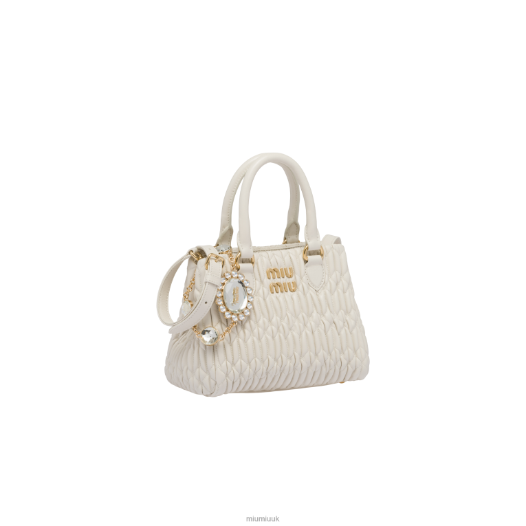 Collection Crystal Nappa Leather Handbag Miu Miu XH28Z156 White