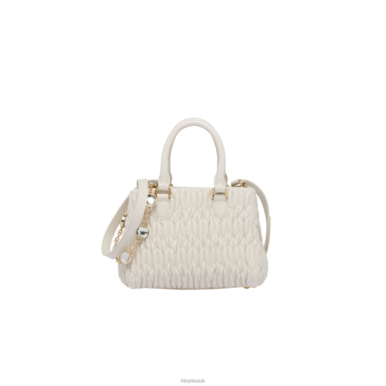 Collection Crystal Nappa Leather Handbag Miu Miu XH28Z156 White