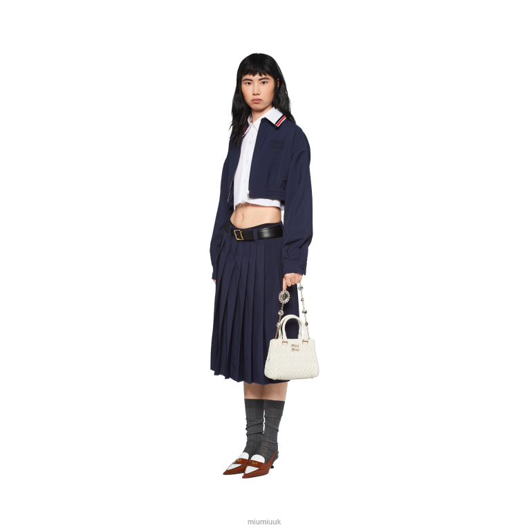 Collection Crystal Nappa Leather Handbag Miu Miu XH28Z156 White
