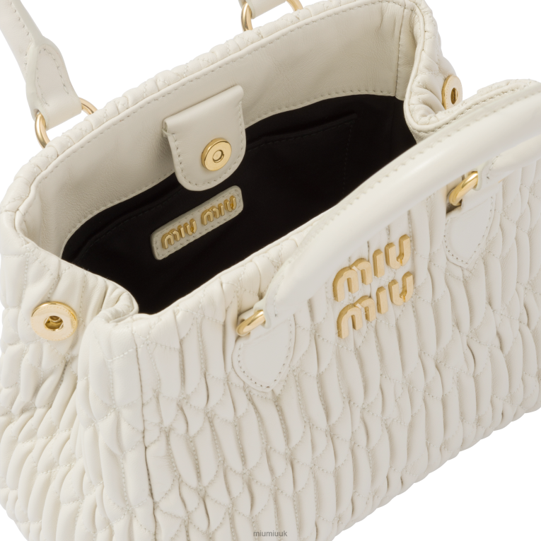Collection Crystal Nappa Leather Handbag Miu Miu XH28Z156 White