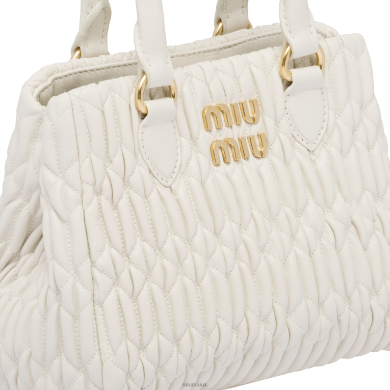 Collection Crystal Nappa Leather Handbag Miu Miu XH28Z156 White