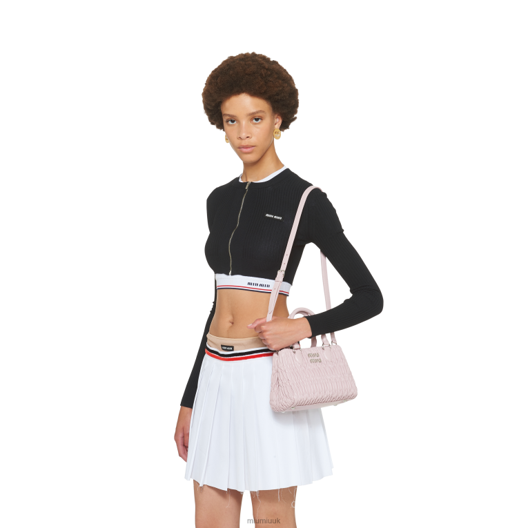 Collection Crystal Nappa Leather Handbag Miu Miu XH28Z157 Alabaster Pink