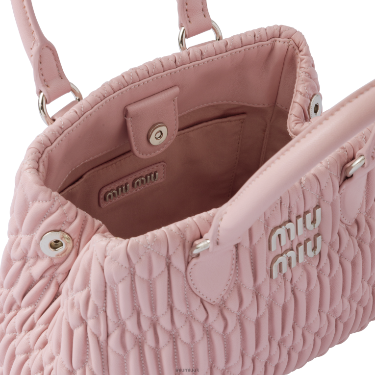 Collection Crystal Nappa Leather Handbag Miu Miu XH28Z157 Alabaster Pink