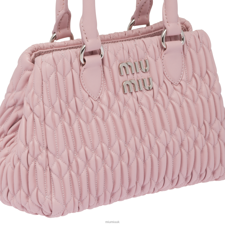 Collection Crystal Nappa Leather Handbag Miu Miu XH28Z157 Alabaster Pink