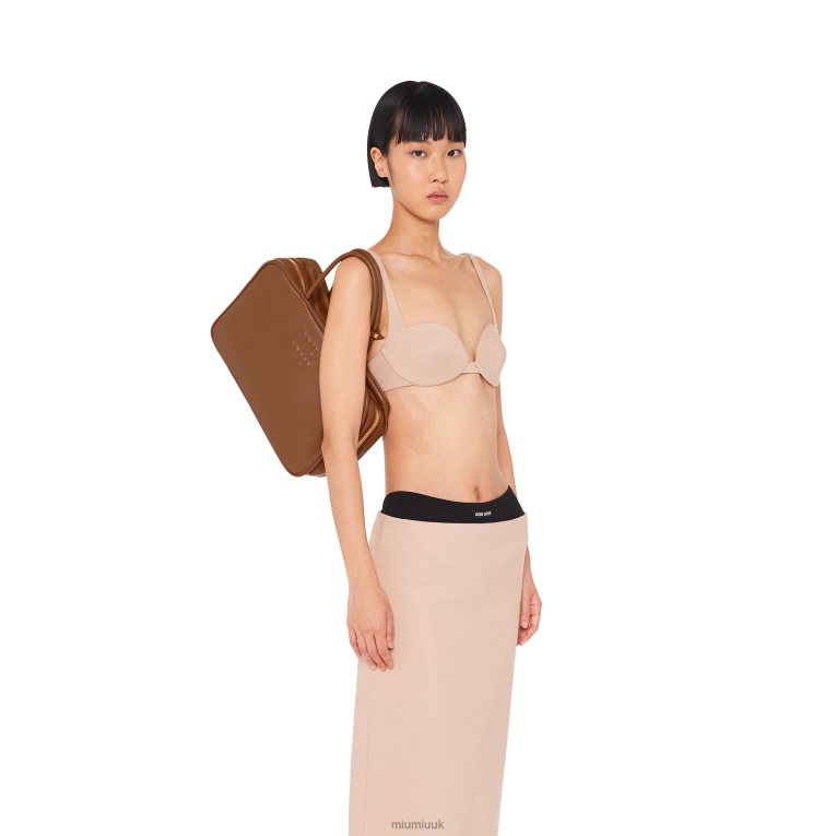 Collection Leather Top-handle Bag Miu Miu XH28Z150 Cognac
