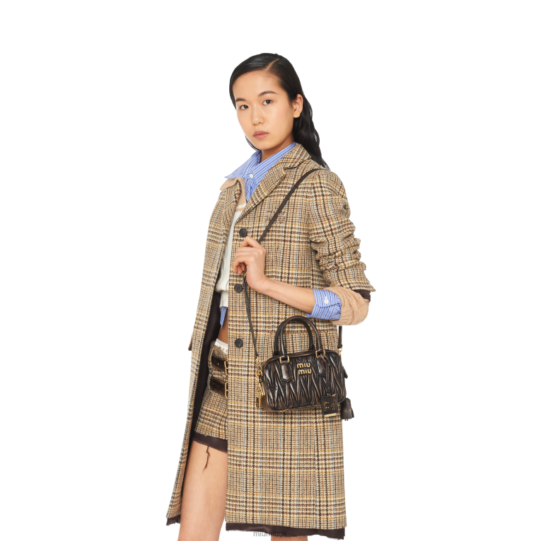 Collection Matelasse Nappa Leather Top-handle Bag Miu Miu XH28Z142 Sand/Coffee