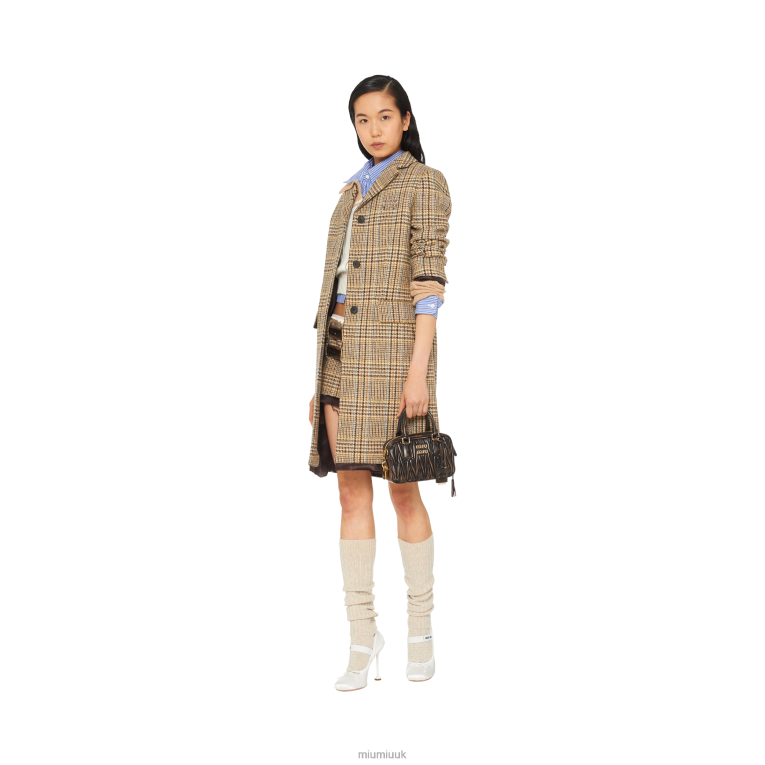 Collection Matelasse Nappa Leather Top-handle Bag Miu Miu XH28Z142 Sand/Coffee