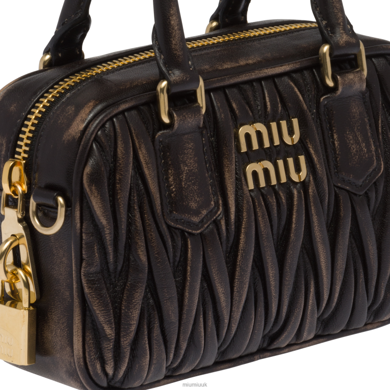 Collection Matelasse Nappa Leather Top-handle Bag Miu Miu XH28Z142 Sand/Coffee