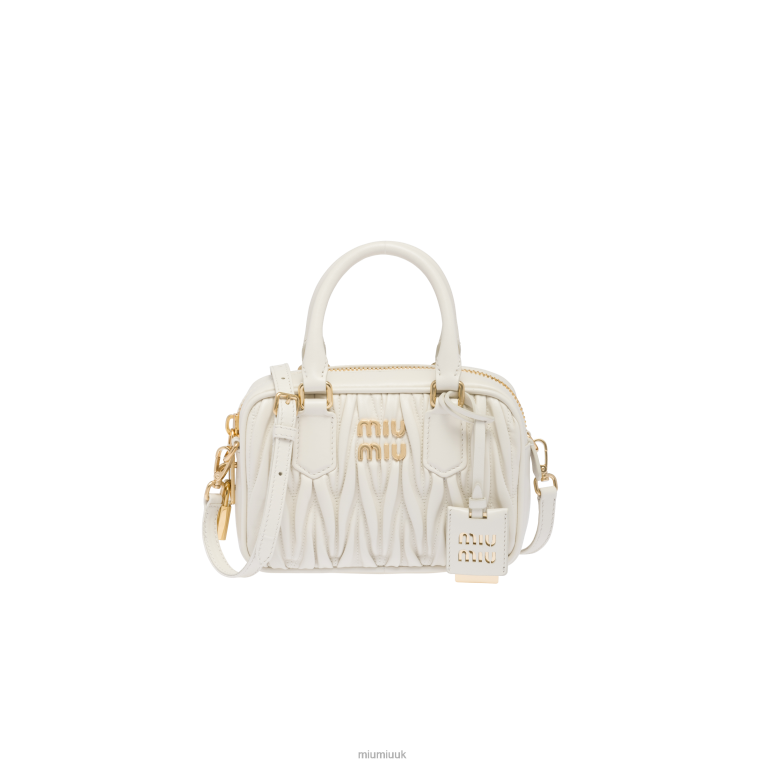 Collection Matelasse Nappa Leather Top-handle Bag Miu Miu XH28Z143 White