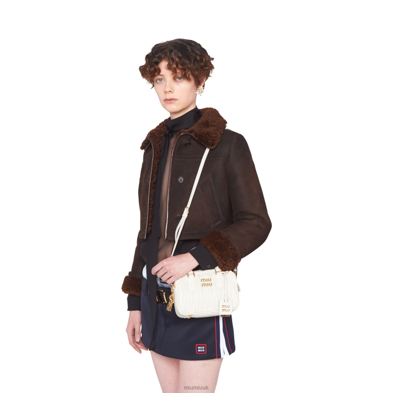 Collection Matelasse Nappa Leather Top-handle Bag Miu Miu XH28Z143 White