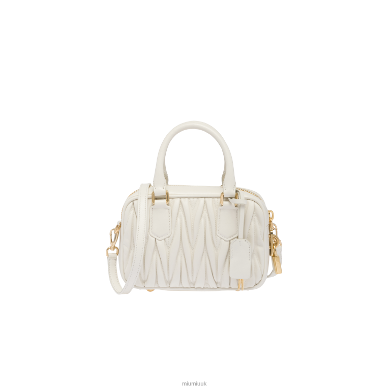 Collection Matelasse Nappa Leather Top-handle Bag Miu Miu XH28Z143 White
