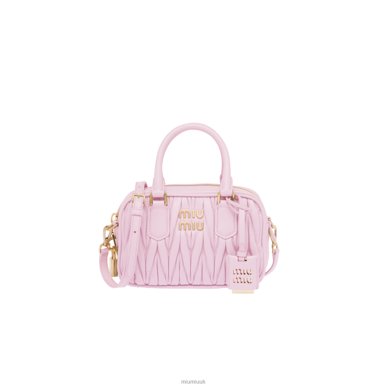 Collection Matelasse Nappa Leather Top-handle Bag Miu Miu XH28Z144 Alabaster Pink