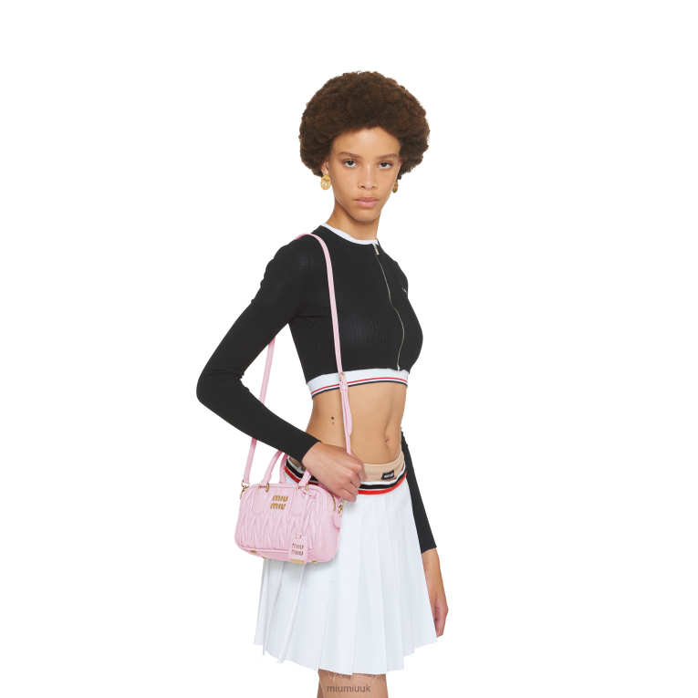 Collection Matelasse Nappa Leather Top-handle Bag Miu Miu XH28Z144 Alabaster Pink
