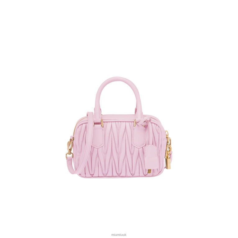 Collection Matelasse Nappa Leather Top-handle Bag Miu Miu XH28Z144 Alabaster Pink