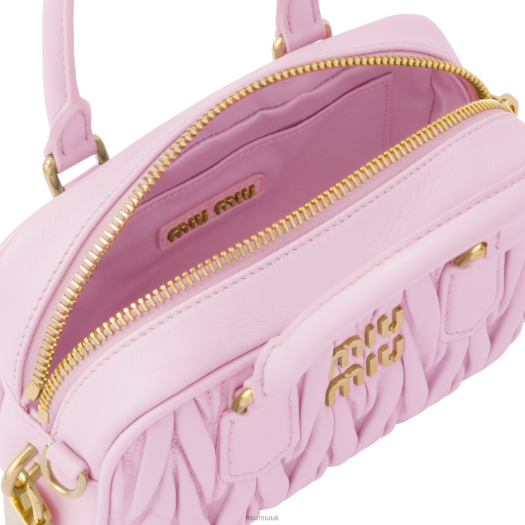 Collection Matelasse Nappa Leather Top-handle Bag Miu Miu XH28Z144 Alabaster Pink