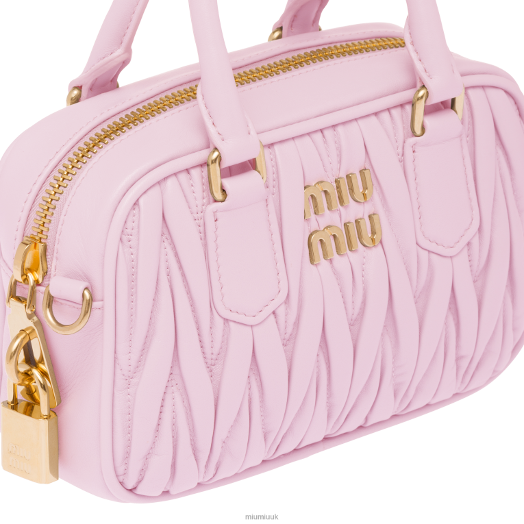 Collection Matelasse Nappa Leather Top-handle Bag Miu Miu XH28Z144 Alabaster Pink