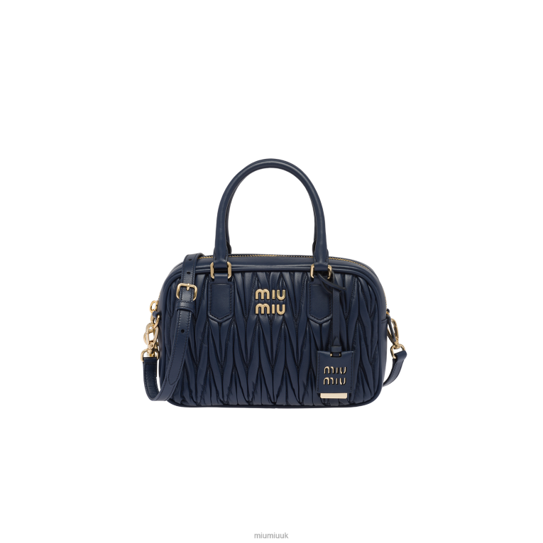 Collection Matelasse Nappa Leather Top-handle Bag Miu Miu XH28Z146 Baltic Blue