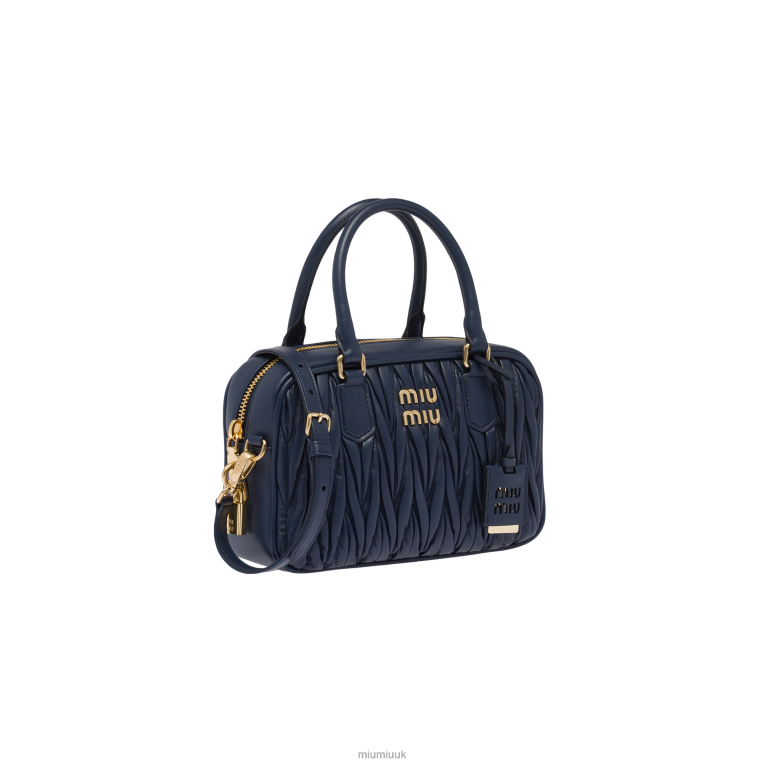 Collection Matelasse Nappa Leather Top-handle Bag Miu Miu XH28Z146 Baltic Blue