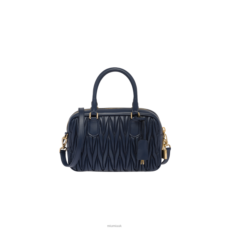 Collection Matelasse Nappa Leather Top-handle Bag Miu Miu XH28Z146 Baltic Blue