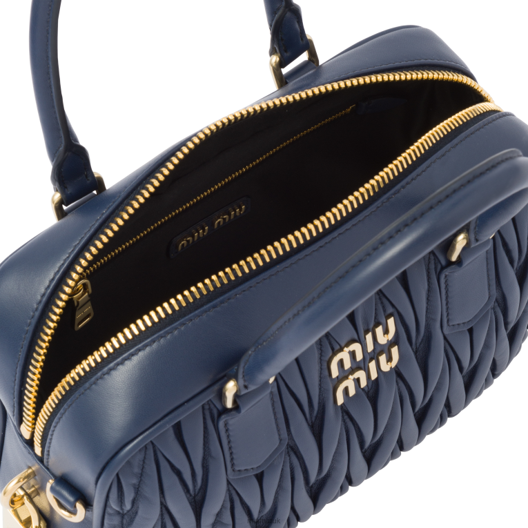Collection Matelasse Nappa Leather Top-handle Bag Miu Miu XH28Z146 Baltic Blue