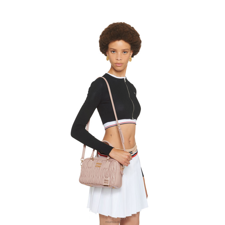Collection Matelasse Nappa Leather Top-handle Bag Miu Miu XH28Z147 Water Lily