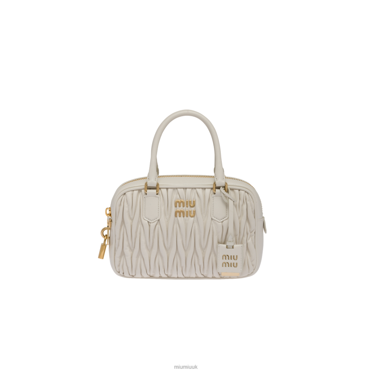 Collection Matelasse Nappa Leather Top-handle Bag Miu Miu XH28Z149 White