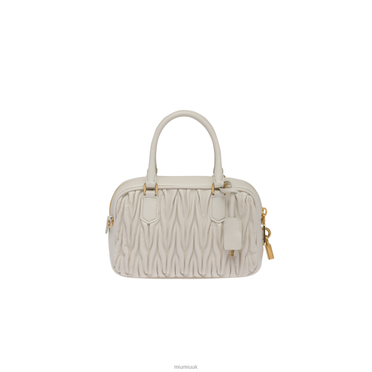 Collection Matelasse Nappa Leather Top-handle Bag Miu Miu XH28Z149 White