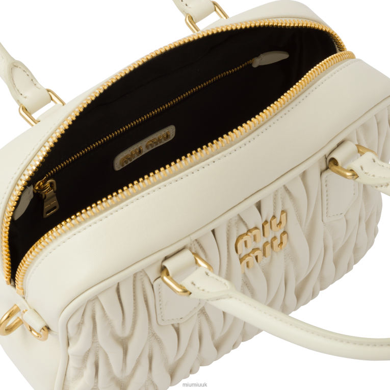 Collection Matelasse Nappa Leather Top-handle Bag Miu Miu XH28Z149 White