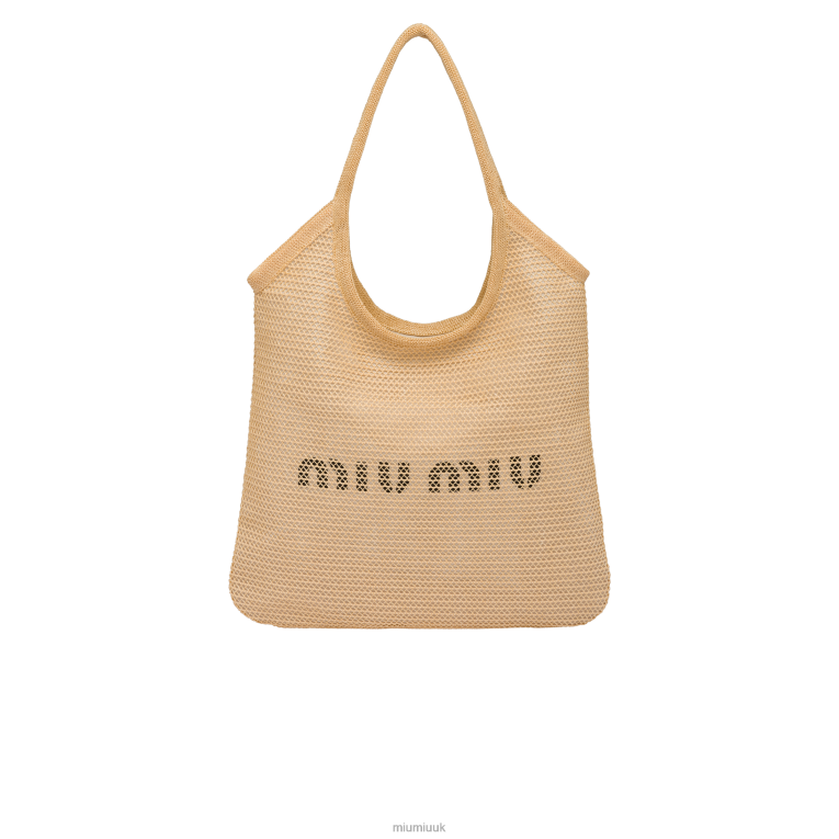 Collection Fabric And Linen Tote Bag Miu Miu XH28Z125 Natural