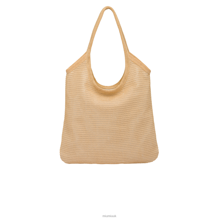 Collection Fabric And Linen Tote Bag Miu Miu XH28Z125 Natural