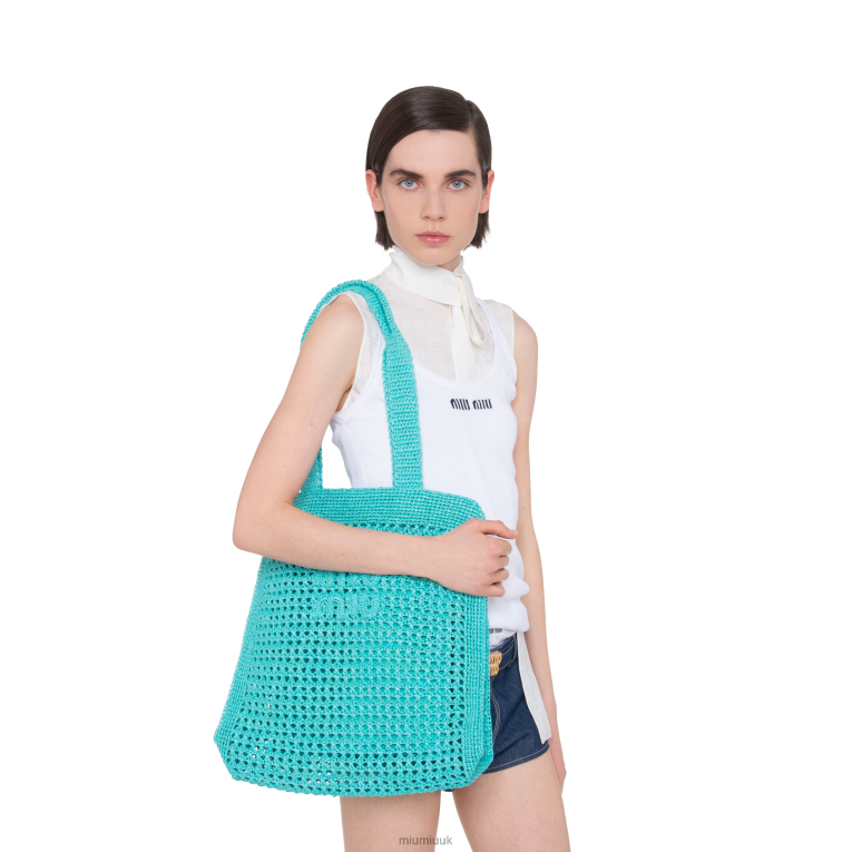 Collection Fabric Tote Bag Miu Miu XH28Z128 Jade Green