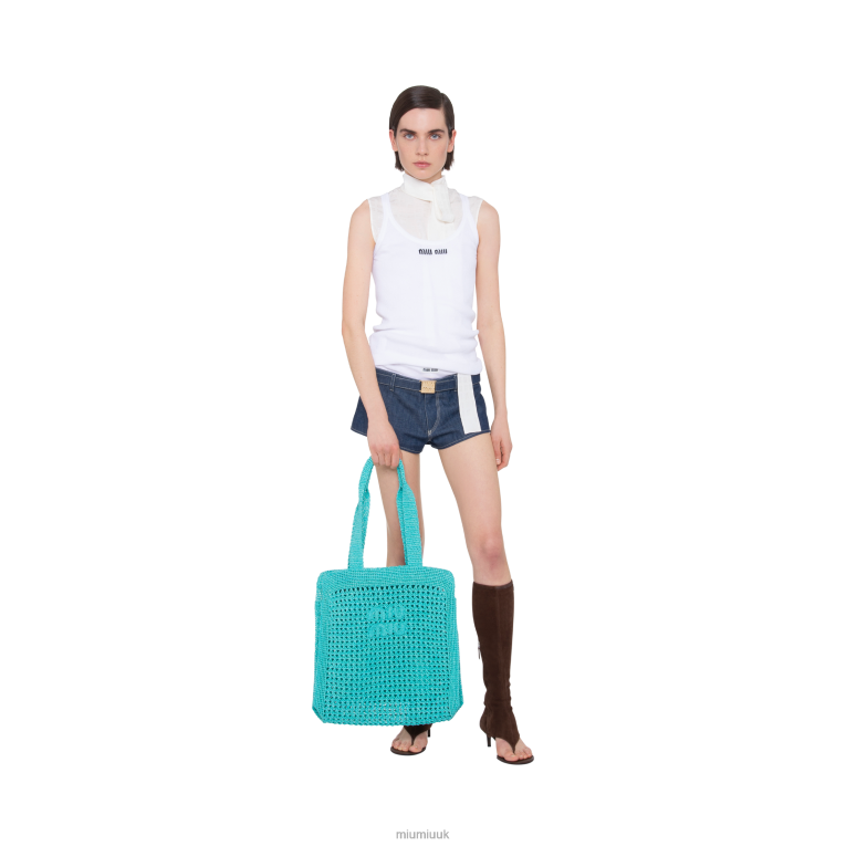 Collection Fabric Tote Bag Miu Miu XH28Z128 Jade Green