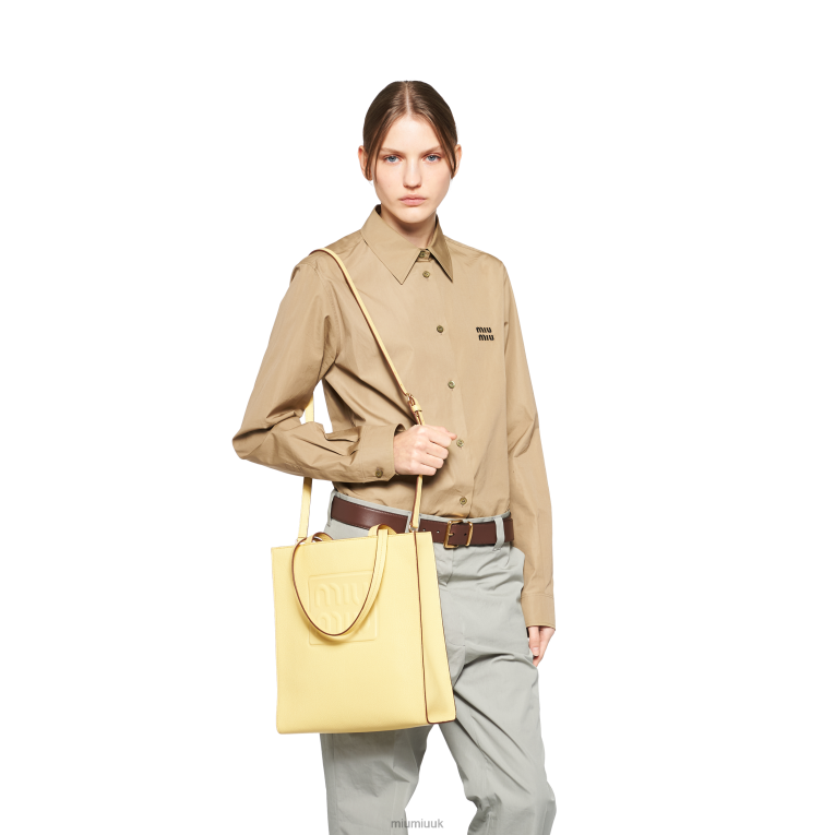 Collection Madras Tote Bag Miu Miu XH28Z121 Lemon Yellow