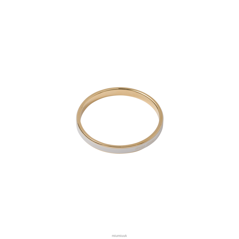 Jewels Enameled Metal Bangle Bracelet Miu Miu XH28Z1334 White