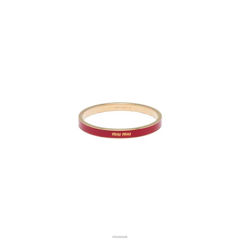 Jewels Enameled Metal Bangle Bracelet Miu Miu XH28Z1335 Red