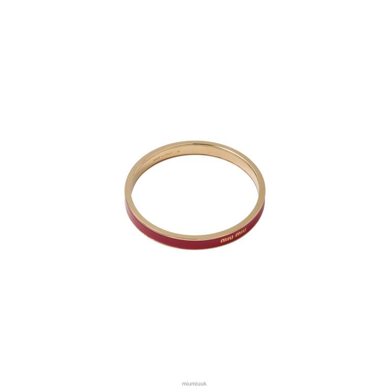 Jewels Enameled Metal Bangle Bracelet Miu Miu XH28Z1335 Red