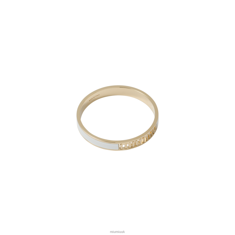 Jewels Enameled Metal Bracelet Miu Miu XH28Z1329 White
