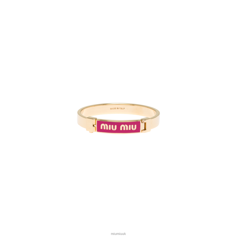 Jewels Enameled Metal Bracelet Miu Miu XH28Z1338 Fuchsia